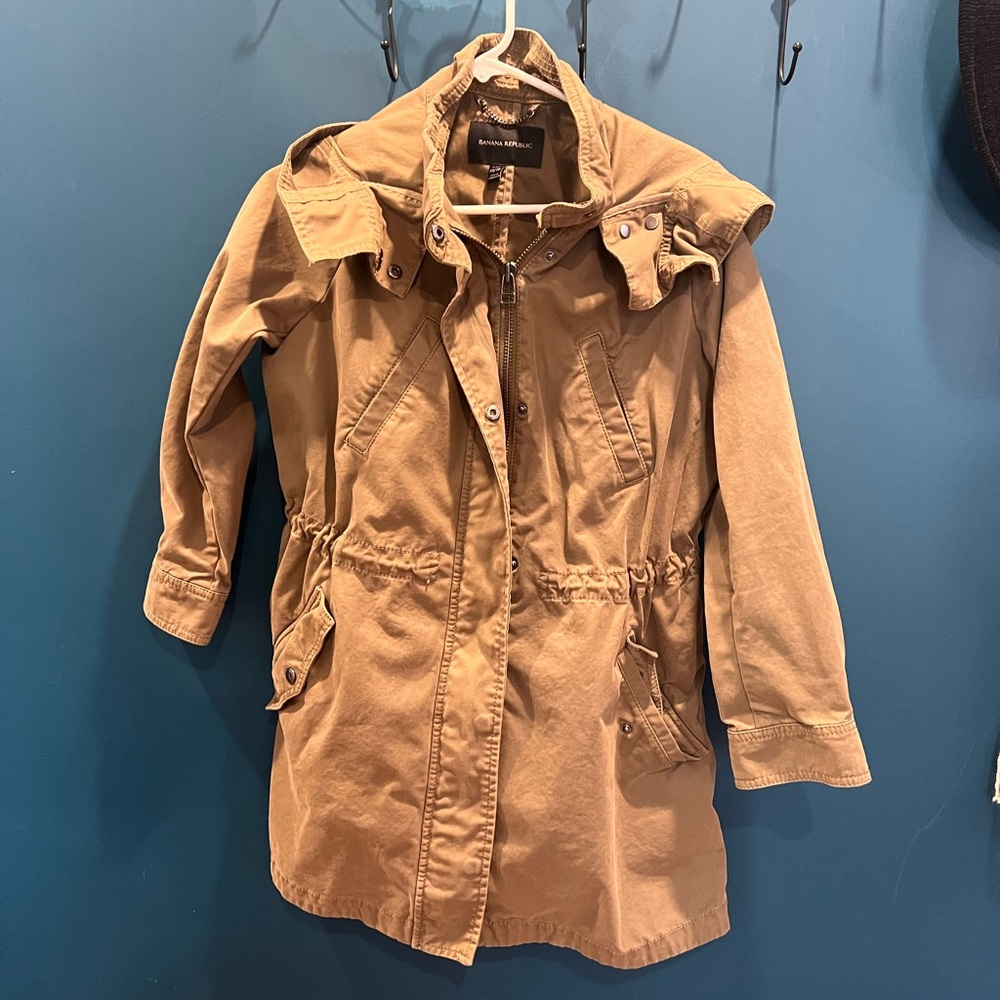 Banana Republic Olive Utility Field Jacket with Hood